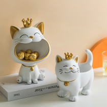 Lucky cat ornaments Housewarming new home gifts gifts opening gifts Living room home decoration Porch storage Lucky cat