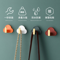 Hook punch-free strong adhesive adhesive hook load-bearing door rear wall Bathroom Kitchen key no scar nail paste clothes