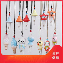 Children Cartoon Whistle Whistle Toy Kindergarten Baby Activity Small Gift Scenic Spot Ceramic whistle necklace pendant hanging