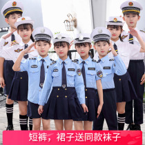 Childrens police dress rehearsal for 61 male and female child elementary school special police uniform kindergarten small public security police suit