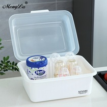 Baby bottle storage box Childrens tableware box Supplies dustproof drying rack with lid Baby bottle rack storage box