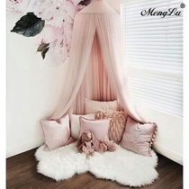 Nordic girl heart INS ten-story gauze childrens room decoration hair ball dome bed tent mosquito net
