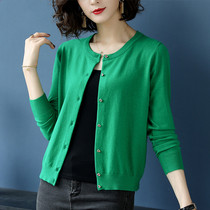 Ditutun spring and Autumn new thin knitted cardigan womens short section with skirt sweater outside with shawl top jacket