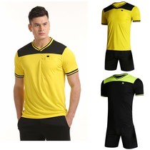 Football referee suit suit Short sleeve adult mens and womens professional game equipment Football shorts Match referee jersey