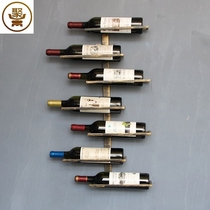 Retro industrial style old wrought iron Red Wine Rack restaurant bar wall decoration American wall decoration shelf