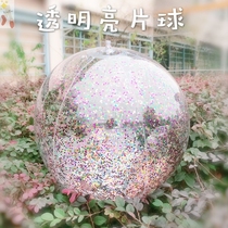 ins color water play water ball ins net red photo props inflatable sequin beach ball plastic toy ball