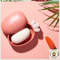 Creative cartoon plastic soap box Large cute radish soap box with lid can drain water filter travel soap box