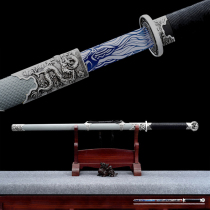 Longquan City Handmade Collection Knife Sword Tang Cross Knife Integrated High Manganese Steel Anti-Body Town House Treasure Knife Cold Soldier Unopened Blade