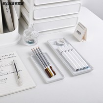ins ceramic white jewelry stationery storage tray desktop small tray finishing simple box sundries cosmetic brush pen tray
