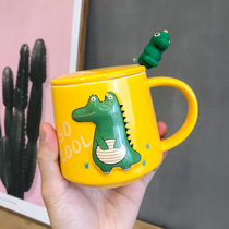 Solid Relief Dinosaur Monster Ceramic Cup Cute Cartoon Color Glazed Mark Cup Office Tea Coffee Water Cup Cup