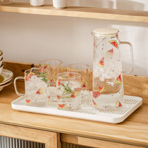 1 5L large capacity glass kettle water equipped with cold kettle juice sharing cover networking red watermelon mug