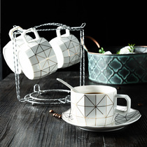Creative Nordic coffee cup set European home afternoon tea set Simple Japanese black tea cup and saucer set