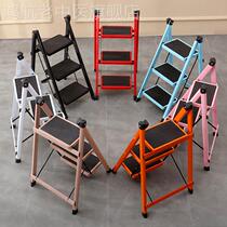 Ladder household herringbone ladder three-step ladder thickened multi-function folding ladder flower stand ladder portable storable folding ladder
