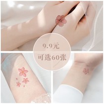 Tattoo stickers ins wind female small pattern on the hand disposable washable ancient style fairy cherry blossom other side waterproof and long-lasting
