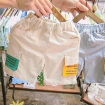  Childrens handsome pants 2021 boys Western style shorts childrens Korean summer baby five-point thin tooling casual pants