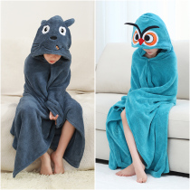 Childrens bath towel cloak with hat than cotton absorbent quick-drying swimming can be worn can be wrapped bathrobe baby special child Summer