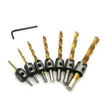 Countersunk drill bit metal Three-tip woodworking set countersunk drill wooden plank hole opener drill bit high carbon steel sunk drill