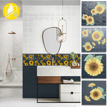 Retro light luxury small tiles kitchen bathroom wall tiles net red restaurant bathroom tiles balcony throwing crystal flower tiles