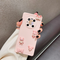 Suitable for Huawei mate40Pro phone case three-dimensional bow rabbit mate30pro lens all-inclusive anti-drop protective cover mate40 cartoon 30ePro cute 40