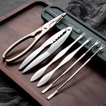 304 Crab Eight Pieces Special Tools for Eating Crab Set Crab Clamp Dismantling Hairy Crab Scissors Crab Clamp Peeling Crab Needle Artifact