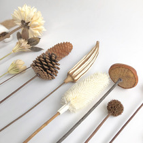 Natural Pine Kapok Lotus Reed Dried Flower Photo Props Real Bouquet diy Material Home Decoration Ornaments
