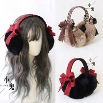 Japanese lolita earmuffs earmuffs warm women winter Korean cute bow thick folding ear bag
