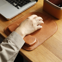 Mountain knock sainkho leather mouse pad head layer soft cowhide wrist literary Apple mouse hand soft simple cute