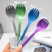  Snow Peak Titanium fork spoon SCT-004 Outdoor tableware fork spoon set multi-color portable
