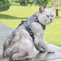 Cat leash vest chest strap for going out cat special anti-break cat rope silver gradient chain supplies