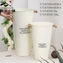 Iron Art Flowers Barrel Eurostyle Creative Floral Dry Flowers Retro Tin Barrel Woke Flowers Bucket Floral Flower Arrangement Barrel Decorative Pendulum