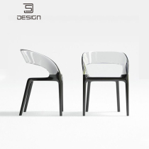 Nordic acrylic dining chair household with armrests transparent chair milk tea shop outdoor Crystal Chair plastic casual stool