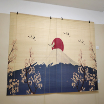 Japanese bamboo curtain roller curtain and wind pattern partition lifting door curtain Zen retro hanging painting porch shade printing curtain