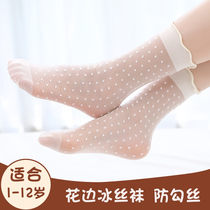 Childrens stockings girls socks summer skinny socks girls baby socks summer cute mesh lace princess