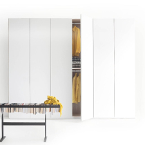 Pure language Japanese minimalist light luxury wardrobe modern simple bedroom two four six door storage cabinet whole house custom large wardrobe