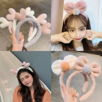 New autumn imitation rabbit hair hoop women wash face makeup go out simple Joker non-slip pressure hair head hoop hair card headgear