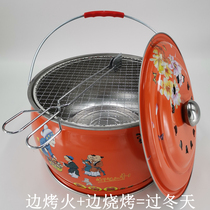 Vintage charcoal baking stove Carbon brazier baking stove Baking Ciba rice cake barbecue stove Household rural portable heating stove