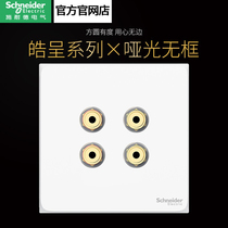 Schneider Hao presents a series of cream white pearls and golden elegant black double speaker connection seat four-head audio socket
