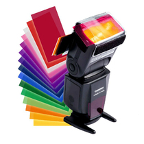 Set-top flash Color filter Color card flash Soft light film 12 ribbon card holder for camera flash