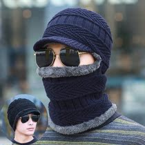 Winter cycling warm artifact hat winter men and women plus velvet scarf collar one-piece wool cap warm ear protection