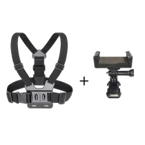 Sports camera shoulders and chest with mobile phone one-line clip long screw J-seat 1 4 screw Adapter 5 in 1 set
