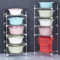 Stainless steel toilet basin shelf washbasin shelf basin storage rack pot holder floor bathroom kitchen shelf pot holder
