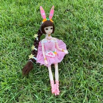 Douluo mainland small Five Rabbit dance Barbie doll birthday gift doll girl princess with hand toy
