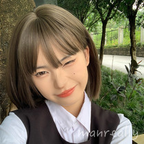 Man true and false hair womens short hair summer jk daily short straight hair net red lolita natural bobo head full head wig