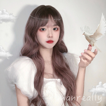 Long hair long curly hair Lolita gradient air bangs net red repair face whole top full headgear spot