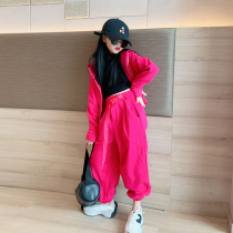 Net Red Girl Suit 2022 new Korean version womens great boy foreign air trendy spring clothing children sports two sets of boomers