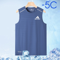 Vest mens summer ice silk thin sleeveless quick-drying basketball running sports fitness large size waistcoat vest t-shirt