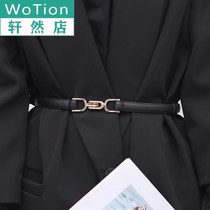  Belt womens fine decorative dress simple fashion hundred matching sweater coat Korean version waist small belt black tide