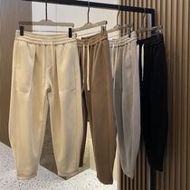 Autumn and winter mens loose slacks Douyin same designer style radish pants solid color wide leg Harlan trousers