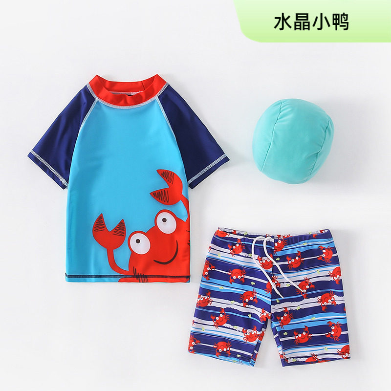 Children's split cute three dimensional quick dry swimwear for boys, sun protection