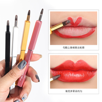 Lip brush metal portable retractable lipstick brush lipstick lip brush lip brush with lid mini makeup brush for beginners